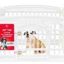 IRIS USA Dog Playpen 24" 4-Panel Dog Playpen with Door, 35 x 35 x 24, Puppy Playpen, Dog Play Pen Indoors, Pet Fence, Puppies/Small Dogs, White