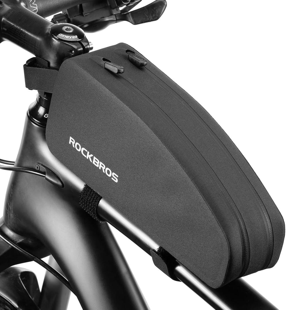 ROCKBROS Top Tube Bag Bike Frame Bag with Dual Zippers Bike Pouch (Large(1.6L))