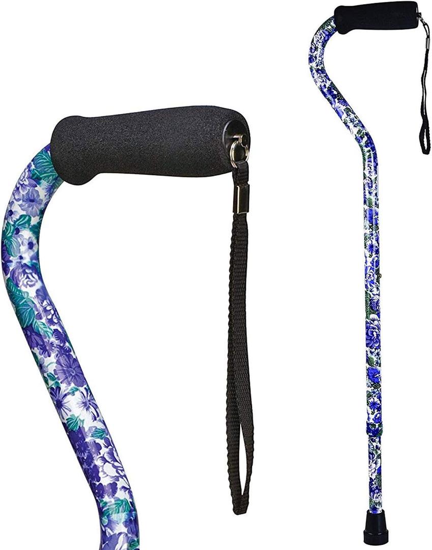 DMI Adjustable Designer Cane with Offset Handle, 1 Count