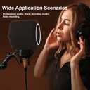 Microphone Wind Shield Pop Filter Microphone Isolation Ball, Acoustic Filter for Record Studios Mic, Sound-Absorbing Foam Five-sided Seal Design to Effectively Reduces Noise and Reflections