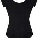 Capezio Big Girls' Classic Short Sleeve Leotard (12-14, Black)
