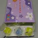 Valentines Day Cards for Kids School, 24 Pcs Ice Cube Shaped Squeeze Balls with Cards, Stress Relief Fidget Toys in 6 Glitter Colors, Ideal for Classroom Exchange Prizes, Valentines Party Favors