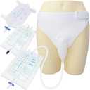 External Condom Catheter for Elderly Men Age 80,Portable Reusable Wearable Silicone Urinals,Secure Comfortable Fit,with 3 Catheters Drainage Bags,Overnight Incontinence Urinal Solution