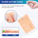 Alcedo Suture Practice Kit for Medical Students | Complete Set (32 Pieces) Include Durable Large Suturing Pad with Pre-Cut Wounds, Tools Kit, and Suture Threads for Educational Use Only