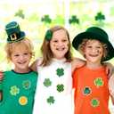 3 x JarThenaAMCS 48Pcs St. Patrick's Day Iron-On Sew-On Patch 2.4 Inch Shamrock Heat Transfer Iron Patches Lucky Clover Embroidered Cloth Patches for Irish DIY Crafts Clothing Fabric