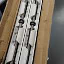 Set of 2 Folding Tables with Carrying Handle Lightweight Rectangular Portable Plastic Camping Table Steel Legs for Party, Dining, Wedding, Events, Picnic Indoor, Outdoor (6FT, White)