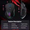 acer Wired Gaming Mouse, 12,800 DPI RGB Ergonomic Computer Mouse with Optical Sensor, 8 Programmable Buttons, 12 Backlit Modes, Software for DIY Keybinds, Rapid Fire, USB Gaming Mice for Laptop, PC