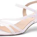 IDIFU Women's Dressy Strappy 2 Inch Low Kitten Heel Open Toe Sandals Dress Shoes for Woman Lady in Bridal Dance Evening