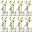 Nuogo 24 Pcs Plastic Cylinder Vases Tall Plastic Flower Vases for Centerpieces Hurricane Candle Holder for Home Wedding Office Party Formal Dinners Decorations (4''/6''/8'')