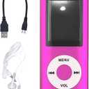 MP3 Player,Portable MP3 Digital Music Player,1.8 Inch LCD Music-Player with Earphone,Build-in Photo/Video Play/FM Radio/Voice Recorder/E-Book Reader(Memory Card Not Included)-Pink