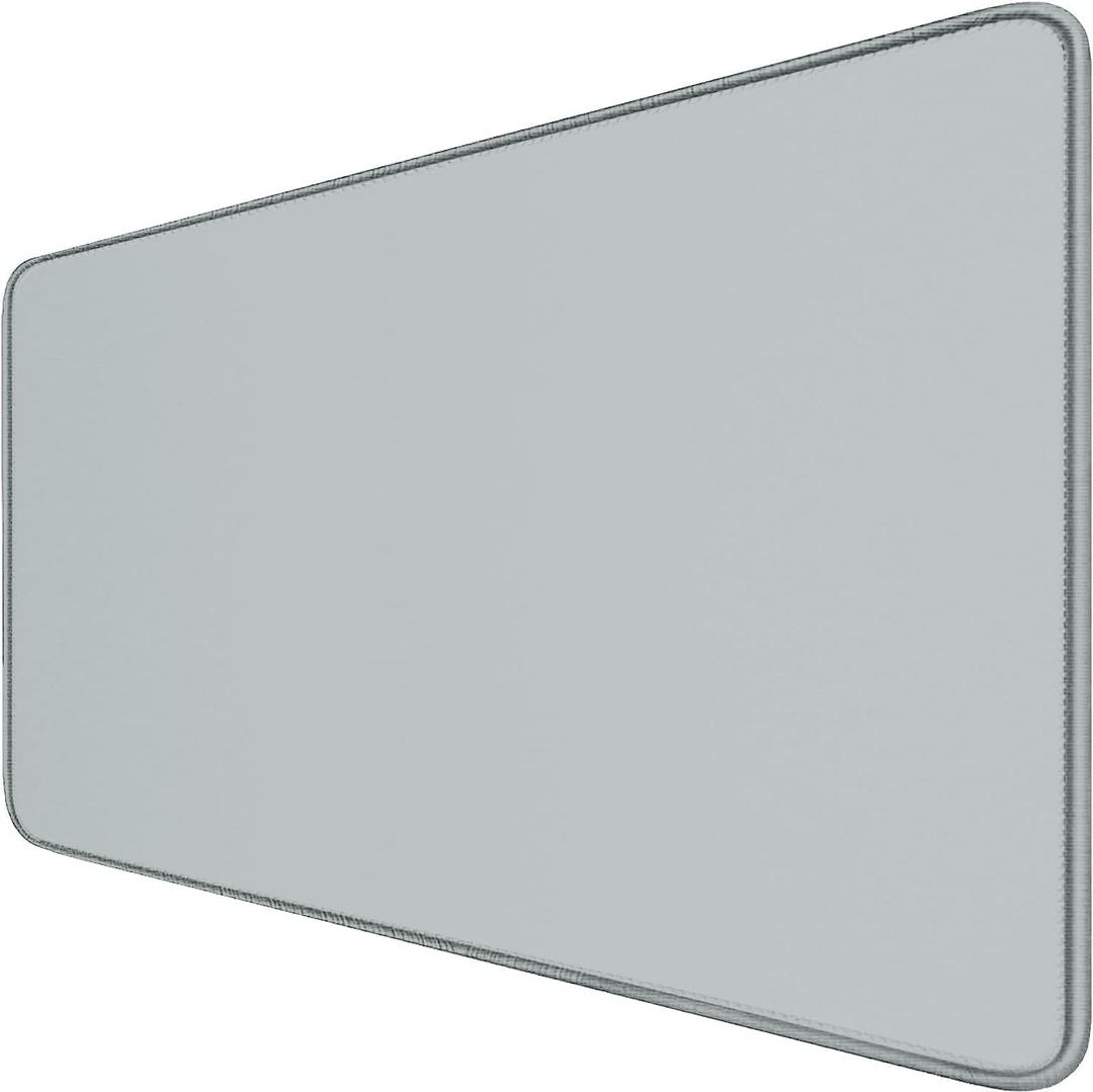 Large Extended Gaming Mouse Pad with Stitched Edges, 47.3 X 23.6 in Desk Pad Durable Non-Slip Natural Rubber Base, Waterproof Computer Keyboard Mat for Esports Pros, Gamer, Desktop, Grey