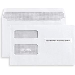 50 1099 Tax Envelopes SelfSeal Designed for printed 1099 Laser Forms  MISC  10981099 R  DIV  INT, DoubleWindow Security For Quickbooks or Tax Software  5 5/8 Inch x 9 Inch, 50 Envelopes