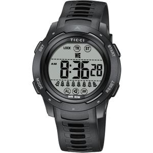 TICCI Men Women Unisex 8 Alarm Vibrating Watch Medication Aids Vibra Alert Pill Reminder Big Digits Waterproof (Black)