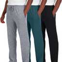 3 Pack Men's Pajama Pants Lounge Sleepwear PJ Comfy Bottoms with Pockets (L)