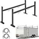 Colinktool Adjustable Roof Ladder Racks,Trailer Ladder Racks Fit for 4'-7' Enclosed Trailers Cargo Vans Trucks 2 Pack, Black