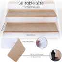 Extra Wide Non Slip Stair Treads for Wooden Steps 15 Pack 9" x36'' Extra Wide Carpet Runners with Reusable Adhesive, Step Pads for Dogs, Kids, Seniors, Machine Washable Geige