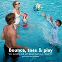 Sloosh 2Pcs Swimming Pool Waterproof Football, 8.5" Sport Pool Football, Water Outdoor Sports Pool Toy for Backyard, Pool Play, Beach Game