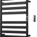 Heated Wall Mounted Electric Towel Warmer Rack,Timer & Temperature Control, 8 Bar Stainless Steel Towel Heater for Bathroom (Black, 8 Bars)