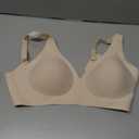 OEAK Womens Deep V Bras Wireless Comfortable Bra Supportive No Underwire Bras Tshirt Push Up Bralettes Plunge Seamless Bra (Beige, S)