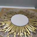 Gold Mirror, Handcrafted Sunburst Round Wall Mirrors Decorative Modern Wall-Mounted Mirrors for Living Room, Entryway, Foyer, Hallway, Bedroom