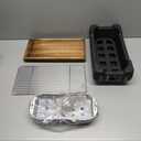 Japanese Style Hibachi Grill, Portable Tabletop Yakitori Charcoal Grill for Indoor Outdoor BBQ with Wooden Base & Wire Mesh 6.7x4.73x13.6in (XL)