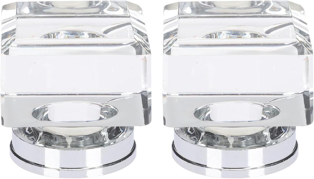 DOITOOL Clear Square Crystal Drawer Knobs 1.37In Stylish Cabinet Handles for Dressers Wardrobes Kitchen Furniture Hardware Set of 2