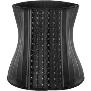 ECOWALSON Waist Trainer for Women - 9/25 Steel Bones & Additional Extender Cincher Corset for Hourglass body Shaper (Black, L)