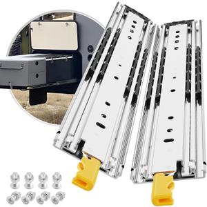 1 Pair Heavy Duty Drawer Slides with Lock 24 Inch 500 lb Load Capacity Side Mount Full Extension Ball Bearing Rail