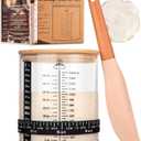 58oz Sourdough Starter Jar Kit Large Glass Fermentation Jar with Feeding Tracker, Sourdough Starter Recipe Guide, and Essential Bread Baking Tools for Homemade Sourdough