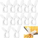 12 x 12 Pieces Easter Bunny Napkin Rings Set Wooden Bunny Napkin Rings Rabbit Napkin Ring Holders Buckles for Easter Spring Party Dinner Banquet Dinning Wedding Cute Table Decoration
