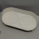 Elevated Ceramic Dog Bowl Set - Double Dog Feeding Bowls with Stand Splash Proof - Raised Dishes for Food and Water - Ideal for Small to Medium Dogs - 2 x 850 ml - 28.74 oz (White)