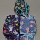 Paw Legend Cat Diapers for Female Cats Spraying Washable Reusable Kitten Diapers for Cats Incontinence Pet Diapers (3 Pack, Medium) (Space Cat Pattern)