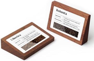 LIANHELILAI 2 Pack Wood Label Holder Stand or Recline for Tabletop Price Tag Business Data Place Card Display Small Sign Holder 3.54x2.17 inch for Store Retail Labeling Place Card