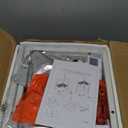 Sthmec Nightstands Set of 2, LED Bedside Tables with Charging Station and Fabric Drawer, Night Stand with Storage, 3 Tier Side Table with Open Shelf, LED Nightstand with Charging Station, White