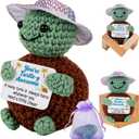 2 x Gifts for Him Her, Positive Crochet Animals with Fragrance, Card Conten: You're Turtle-y, Awesome A Teeny Turtle is Always Here, Whenever You Need a Little Cheer, Encouragement Gifts for Women Men