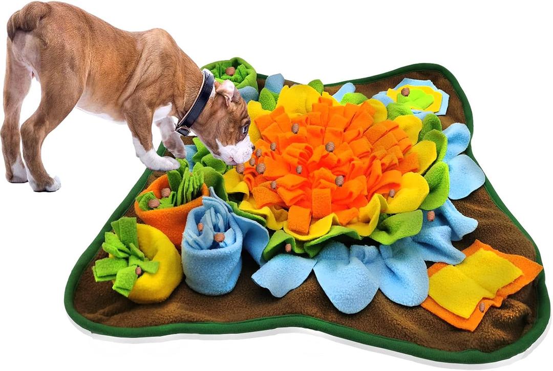 Dogs Snuffle Mat Pet Feeding Mats Puppy Sniffing Pad ,Cat Doggies Interactive Puzzle Toys for Multiple Breeds Encourages Natural Foraging Skills,Training and Stress Release (Orange)