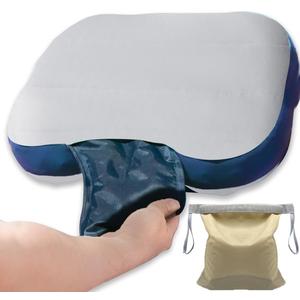 Couleurs Beach Pillow, Inflatable Camping Pillow, Pool Pillow, Removable Pillowcase, Ultralight Neck and Waist Support, Suitable for Camping, Hiking, Backpacking (with Ice Pack-Grey)