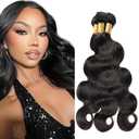 Human Hair Bundles Body Wave Bundles WuvuSnm #1B Body Wave Bundle 20 22 24 inch Brazilian Remy Human Hair Bundle