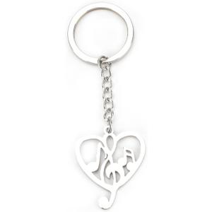 Music Note Keychain,Heart Shape Keychain for Women Music Lovers,Musical Gift for Birthday Christmas Valentine