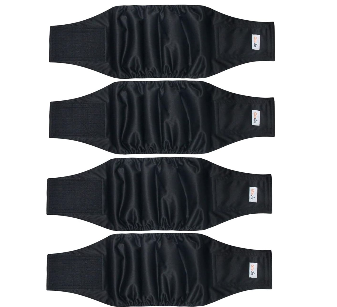 4 Pack Dog Diapers Male Reusable, Premium Belly Bands for Male Dogs, High Absorbing Dog Pee Wraps for Doggie in Incontinence and Training Black M