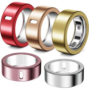 5 Pack Ring Cover Compatible with Oura Ring Gen 4/Oura Ring Gen 3 Horizon/Heritage, Abrasion-Resistant TPU Case for Oura Ring Protector Accessories for Oura Size 6 (Silver+Gold+RoseGold+Pink+Red)
