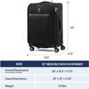 Travelpro Platinum Elite Softside Expandable Checked Luggage, 8 Wheel Spinner Suitcase, TSA Lock, Men and Women, Shadow Black, Checked Medium 25-Inch