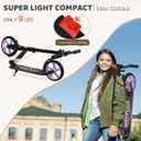 WAYPLUS KS1 Kick Scooter for Ages 6+,Kid, Teens & Adults. Max Load 240 LBS. Foldable, Lightweight, 8IN Big Wheels for Kids, Teen and Adults, 4 Adjustable Levels. Bearing ABEC9 FED Fitness
