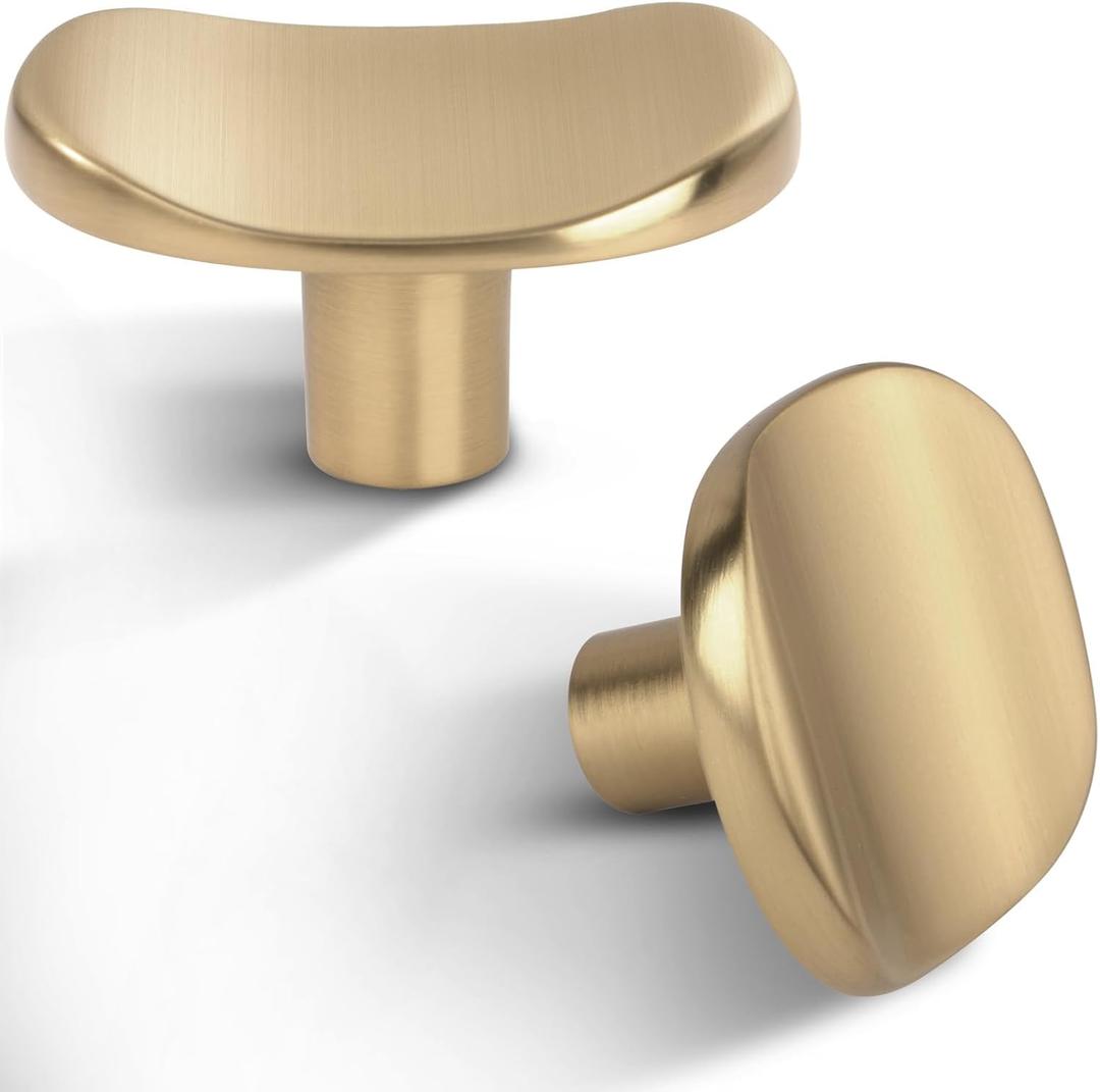 12 Pack Champagne Bronze zinc Alloy Solid Cabinet Knobs,Single Hole Drawer Square knob Handles for Cabinets and Dresser Drawers Rustic 877