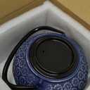 Juvale Japanese Cast Iron Teapot with Infuser & Stovetop Tea Kettle - 34 oz, Blue - Heat Retention, Removable Lid & Fold-Down Handle