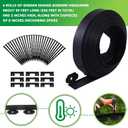 Sasylvia 236 ft Garden Landscape Edging Kit 2 Inch Tall Lawn Edging Border with 216 Anchoring Spikes and 21 Connectors Flexible Plastic Straight Top Lawn Garden Border Roll for Grass Yard(Black)