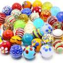 30 PCS Glass Marbles for Kids, 25 Colorful Assorted Marbles and 5 Glow in The Dark Marbles Games and Marble Run Accessories for Boys and Girls, Beautiful Marbles Bulk for Home Decoration