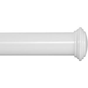 Ivilon Window Curtain Rod Decorative End Cap Design, 1 Inch Rod, 48 to 86 Inch. White