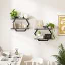 Floating Shelf- Floating Shelf for Wall Set of 2, 2 Tier Foating Shelves for Wall for Bathroom, Bedroom, Toilet, Kitchen, Living Room, Office, Black