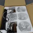 Farmhouse Bathroom Vanity Light Fixtures, 4-Light Wood Bathroom Light Fixtures Over Mirror, Rustic Sconces Wall Lighting with Glass Shade for Living Room, Bedroom, Hallway (Black)